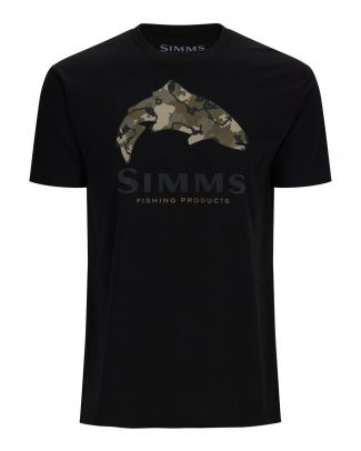 Simms Trout Regiment Camo Fill T-Shirt Black 