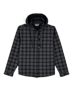 Simms Coldweather Hooded Shacket Wakemup Plaid - Black
