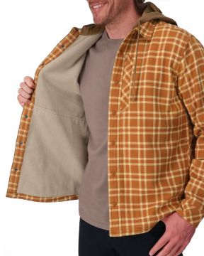 Simms Coldweather Hooded Shacket Wakemup Plaid - Stonefly