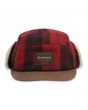 Simms Coldweather Cap Red Buffalo Plaid 