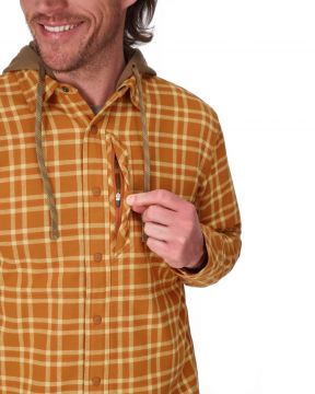 Simms Coldweather Hooded Shacket Wakemup Plaid - Stonefly