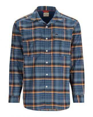 Simms Coldweather Shirt - Neptune/Sun Glow Ombre PlaidPlaid