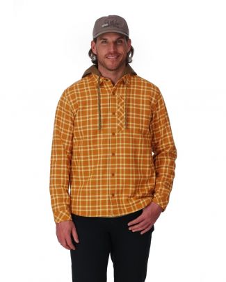 Simms Coldweather Hooded Shacket Wakemup Plaid - Stonefly