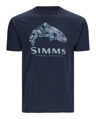 Simms Trout Regiment Camo Fill T-Shirt Navy Heather