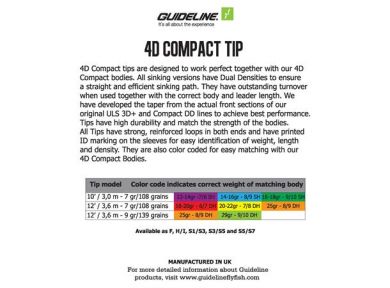 Guideline 4D Compact Tip 12`7g/108Grain